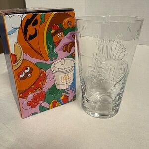 McDonald's Collectible Clear Glass Grimace Tumbler